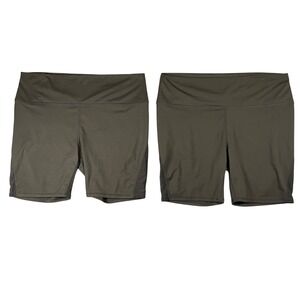 Brissas Women's‎ Biker Shorts Size 1X (2) Black Mesh Detail Athletic Activewear